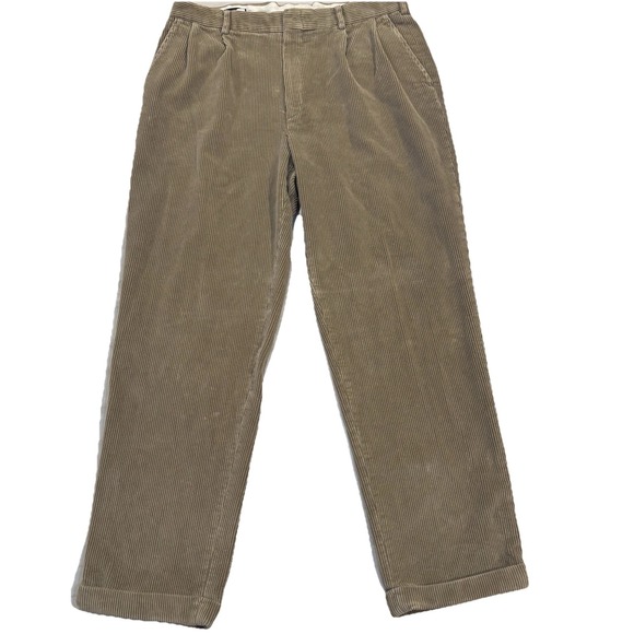 Lands' End Other - VTG Lands' End Men's Corduroy Pants 36 Tan/Khaki Double‎ Pleated Traditional Fit